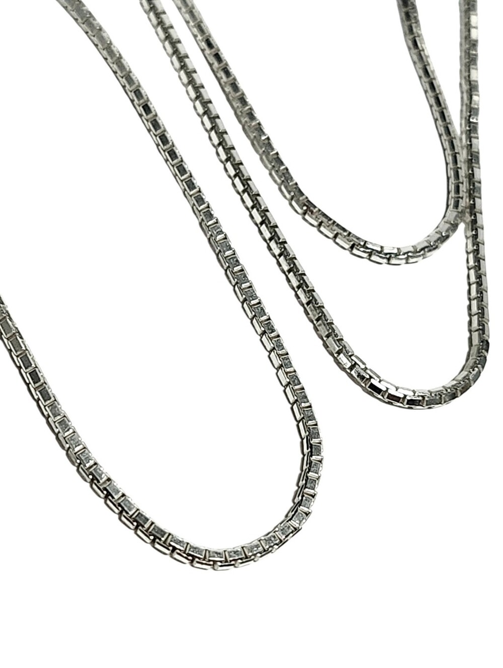 Sterling Silver Box chain Necklace 18" Italy
